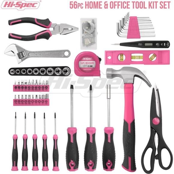 54pc Pink Home DIY Tool Kit Set for Women, Office & Garage. Complete Ladies Tool - Picture 4 of 6